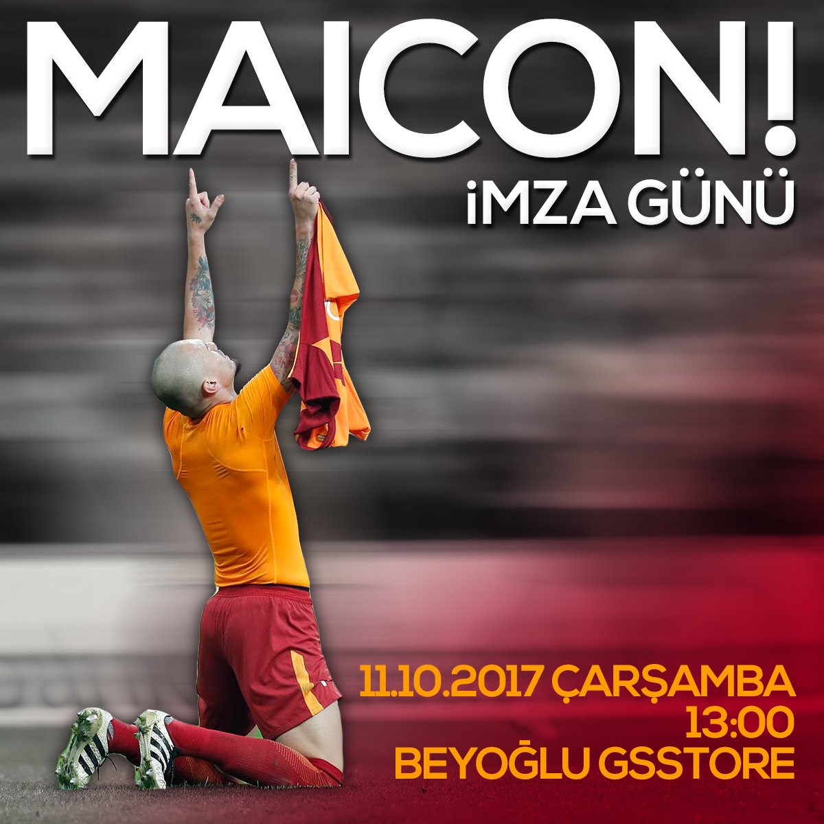 ✍ Maicon, Beyoğlu GSStore’da taraftarımızla buluşuyor! 

👉 galatasaray.org/haber/gs-magaz…