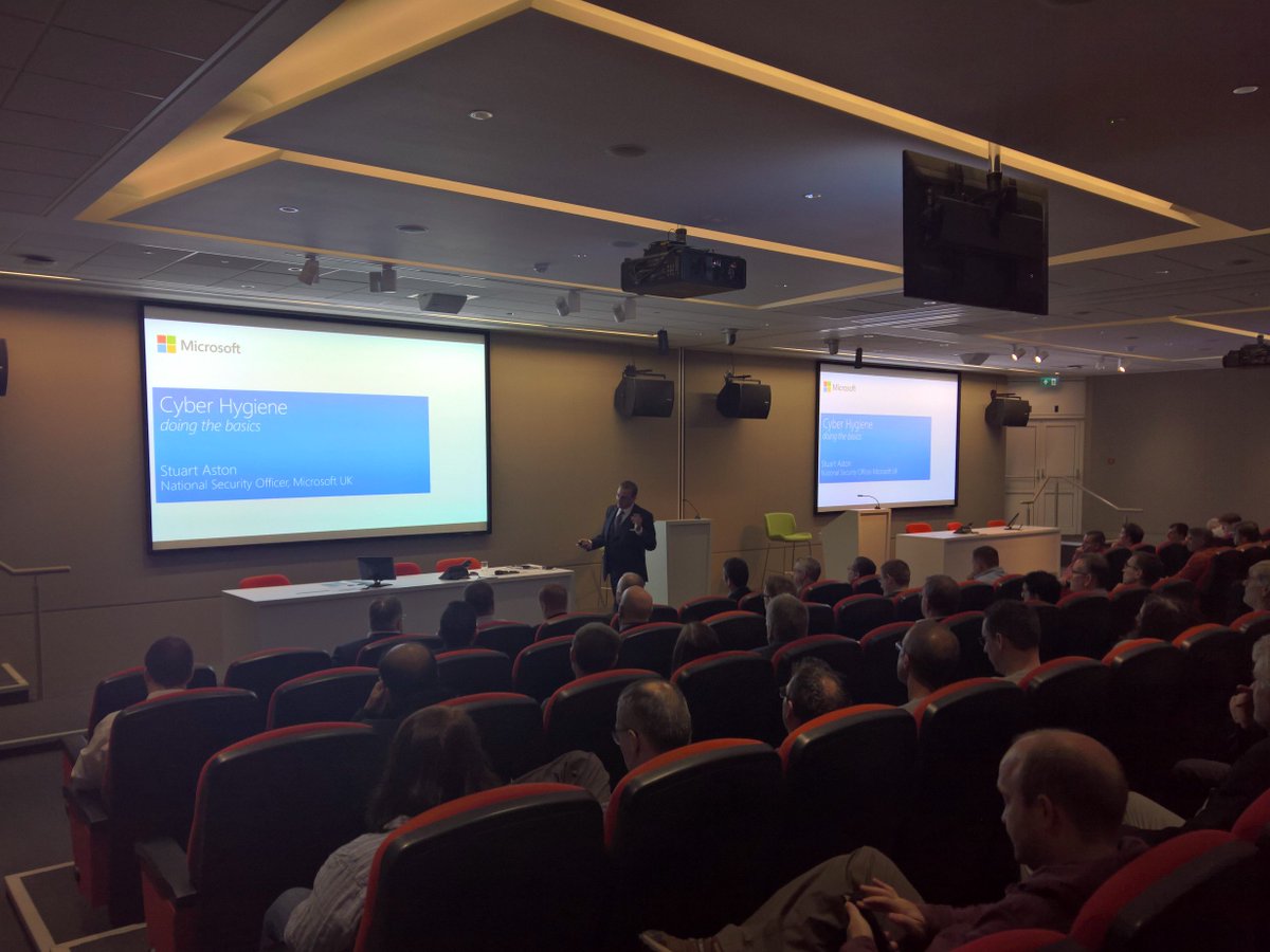 Al_Rees's tweet photo. Stuart Aston, National Security Officer at Microsoft, shares his thoughts on Cyber hygiene and the security basics. #OCGsummit https://t.co/u8h6PBsyUE