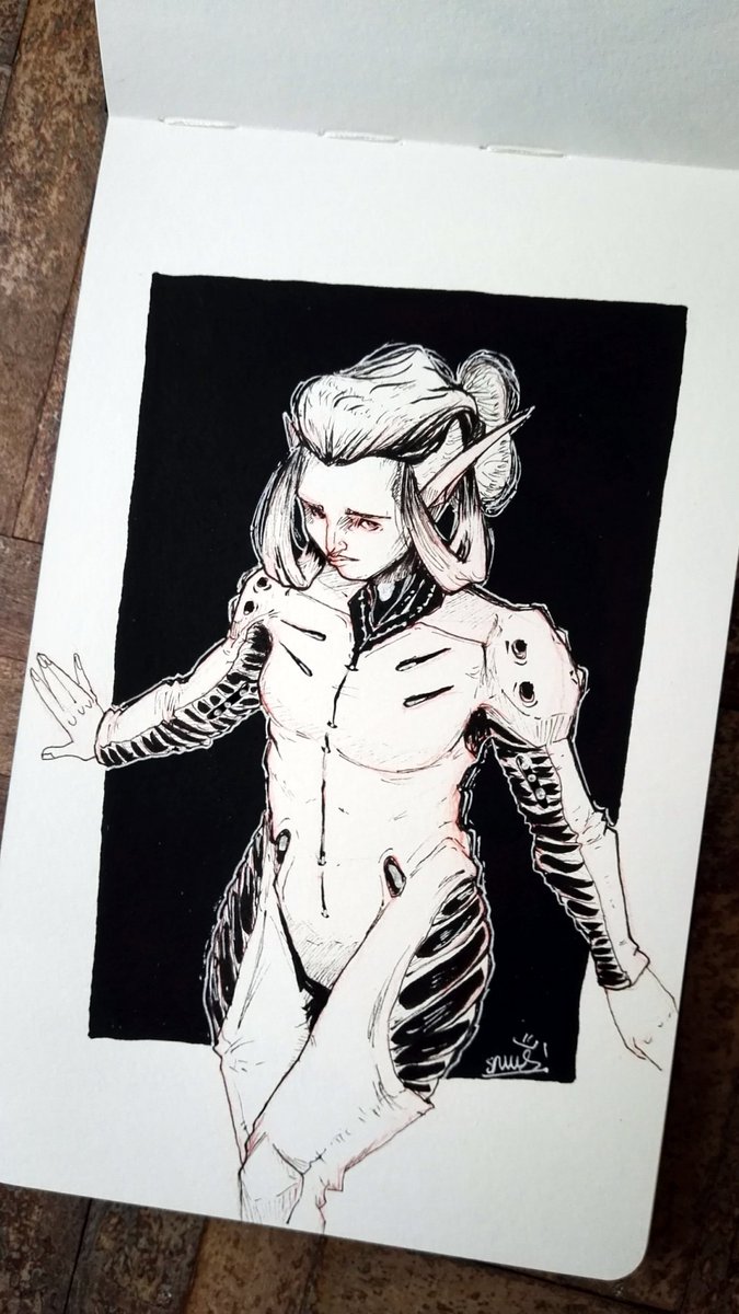 MaylingArt's tweet photo. Something different today! Testing out a bit of a different style. #inktober2017 #Inktober https://t.co/ZST9v9SjNH