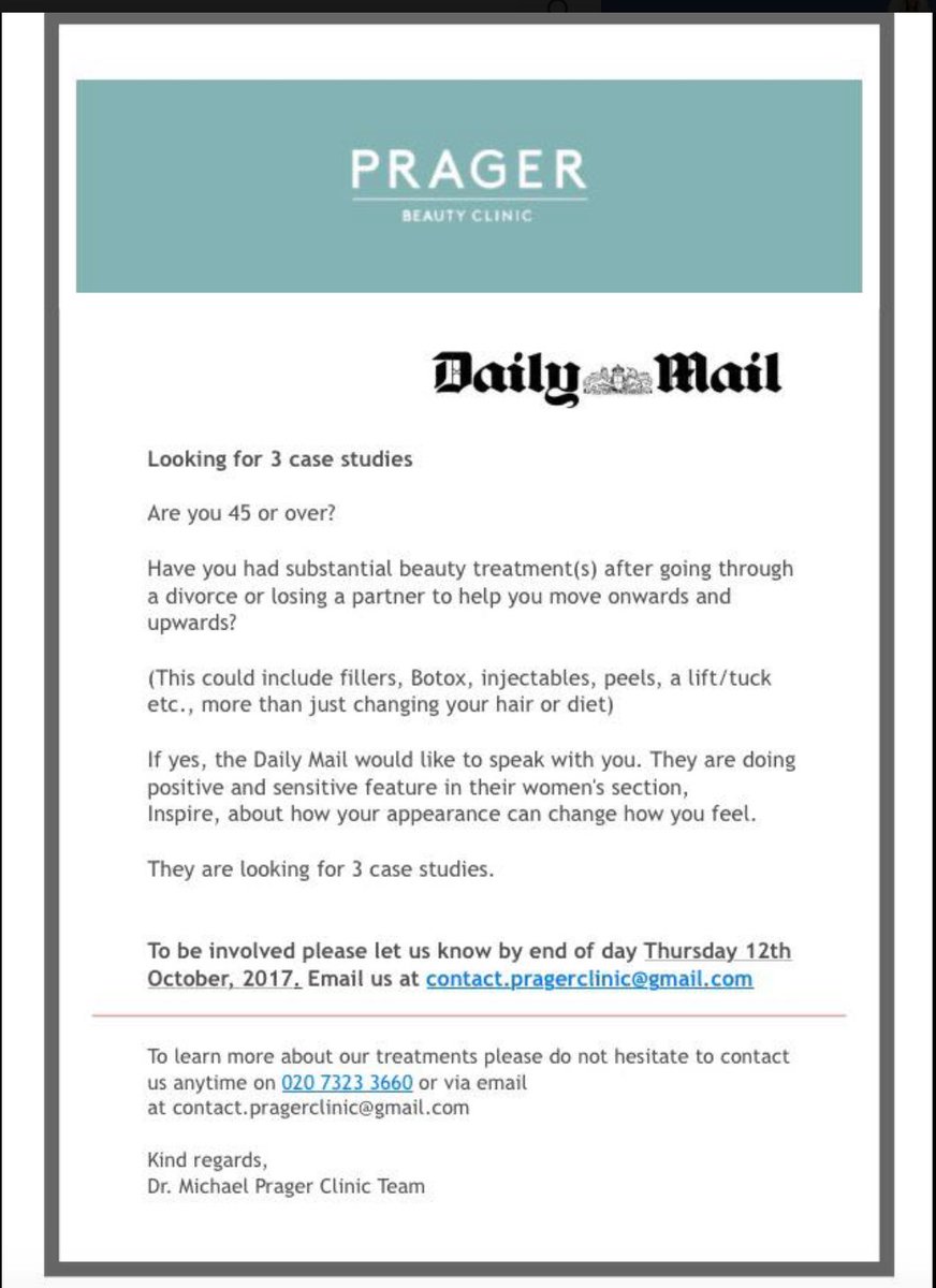 We are looking for case studies over 45 for a piece in the <a href="/DailyMailUK/">Mail+</a>