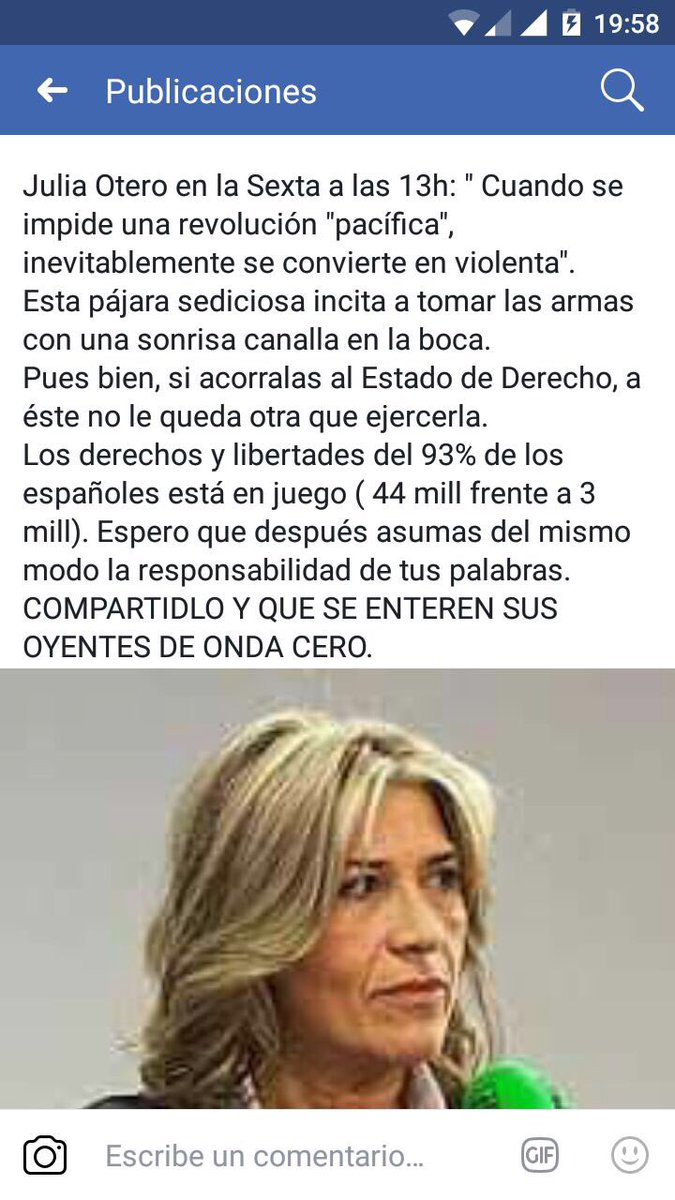 elenay29's tweet photo. #11Oct Me encantan esos periodistas “objetivos” vendidos a la causa independentista. Julia Otero un ejemplo de ello... ⬇️ https://t.co/b8cqvl2WrF