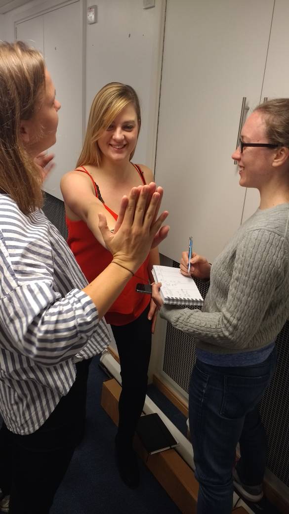 HarrietShannon's tweet photo. Students working hard in research and dissemination this morning. Puuuuuusssshhhhh! @uclphysio https://t.co/tPZ3eqMoRk