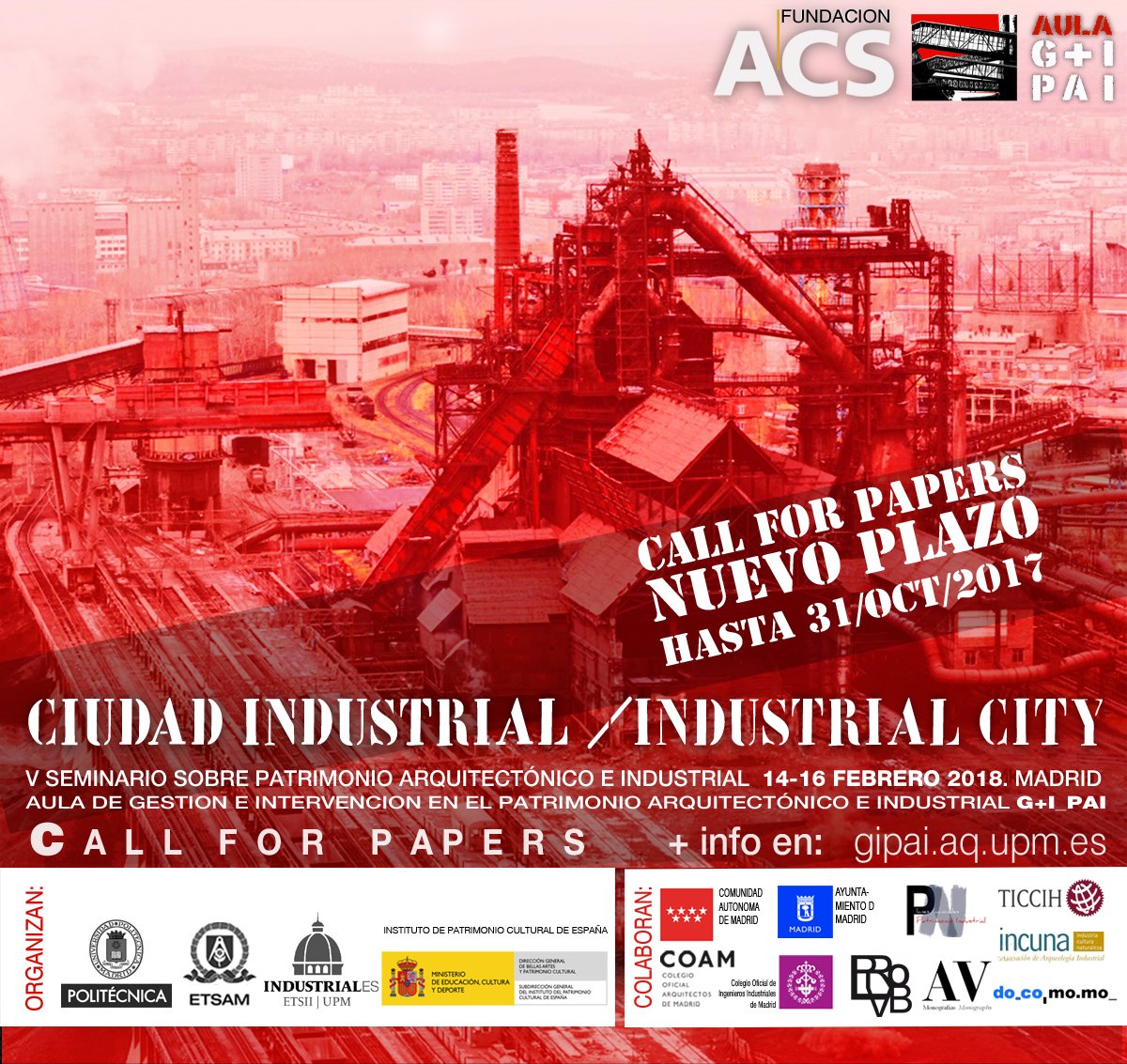 AulaGI_PAI's tweet photo. V Seminario Internacional del @AulaGI_PAI AMPLIADO PLAZO DE RECEPCIÓN DE RESÚMENES HASTA 31 DE OCTUBRE https://t.co/KfkFe4oYCs