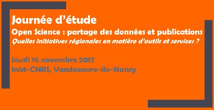 "Open Science : partage des données et publications" le 16 nov. à l'Inist. Les inscriptions sont ouvertes
inist.fr/?Journee-d-etu…