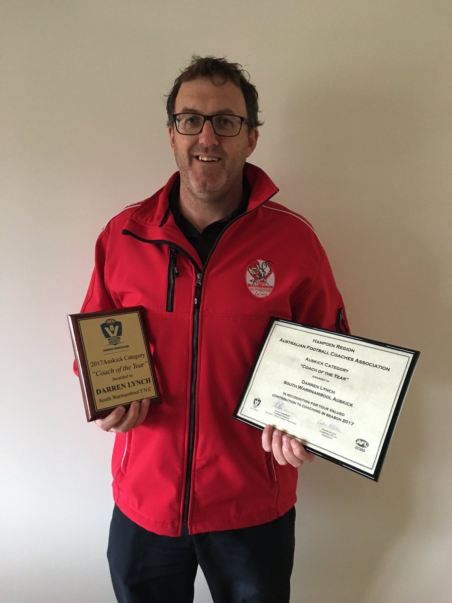 Alan Thompson (@alan_thommo) on Twitter photo Congrats to Hampden Region 2017 Auskick Coach of the Year winner Darren Lynch from <a href="/SWRoosters/">South Warrnambool</a> <a href="/AFL_WD/">AFL Western District</a> <a href="/aflvic/">AFL Victoria</a> Congrats to Hampden Region 2017 Auskick Coach of the Year winner Darren Lynch from <a href="/SWRoosters/">South Warrnambool</a> <a href="/AFL_WD/">AFL Western District</a> <a href="/aflvic/">AFL Victoria</a>