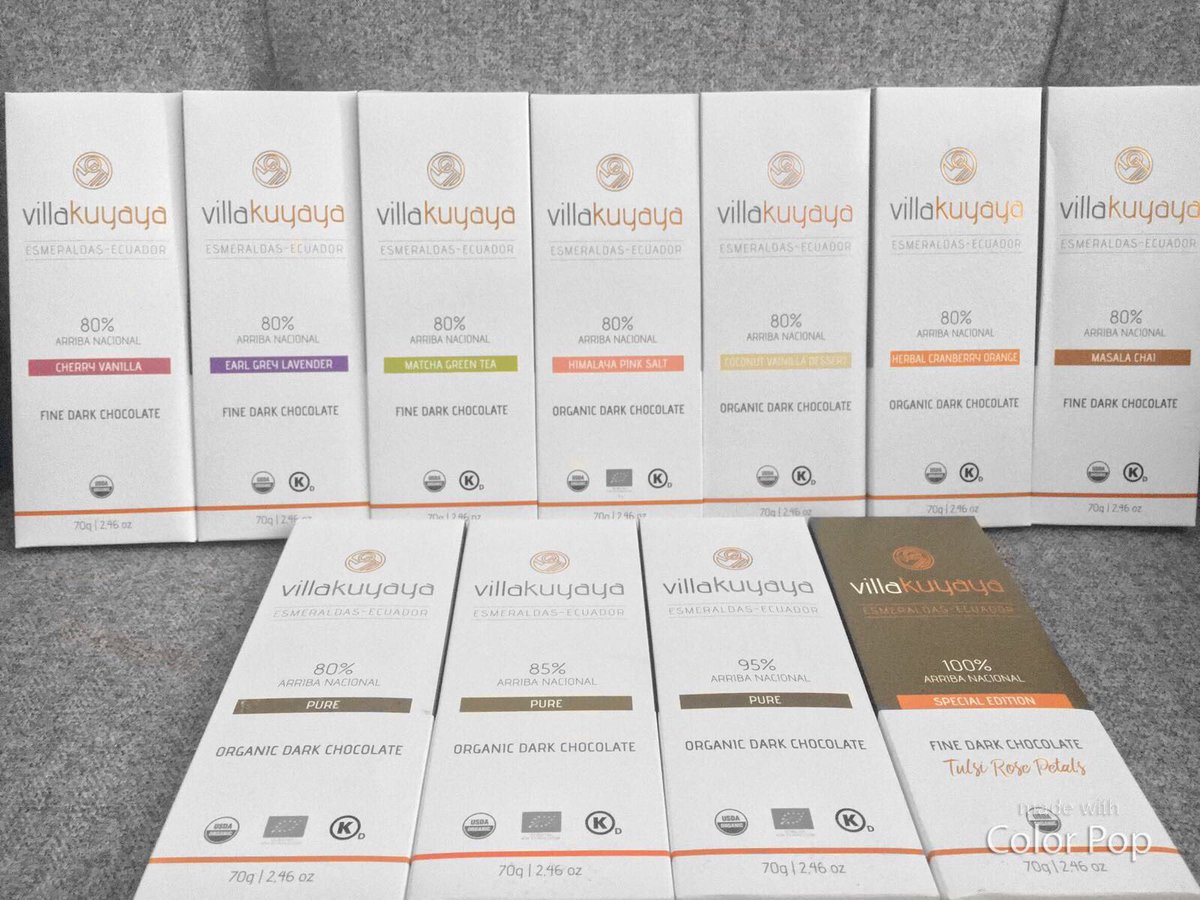 villakuyaya's tweet photo. Celebrating #ChocolateWeek and gearing up for @chocolateshow Question is which #Villakuyaya chocolate tea will you choose? 😍  #ecuadorcacao https://t.co/jy62rUbuFv