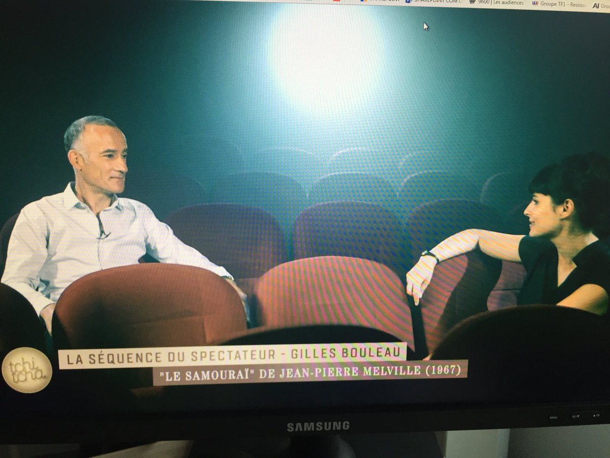VirgDuval's tweet photo. A voir samedi 14h .@GillesBouleau #canalplus #tchicha @lauriecholewa séquence spectateur @evabester : film Samouraï de JP Melville #cinema https://t.co/2Gr5cQQRJN