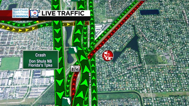 CRASH: Don Shula just north of Florida's Tpke. Expect delays. Speeds clocking in at 16 MPH. #TRAFFIC https://t.co/bSkCyVpDhn