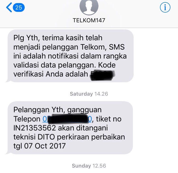 lisamufris's tweet photo. @TelkomCare saya lapor via call center, lgs dpt sms respon. Tapi smp detik ini (11 Oct) petugas tdk ada konfirmasi, terlebih datang. ??? https://t.co/duKGUOBQSd