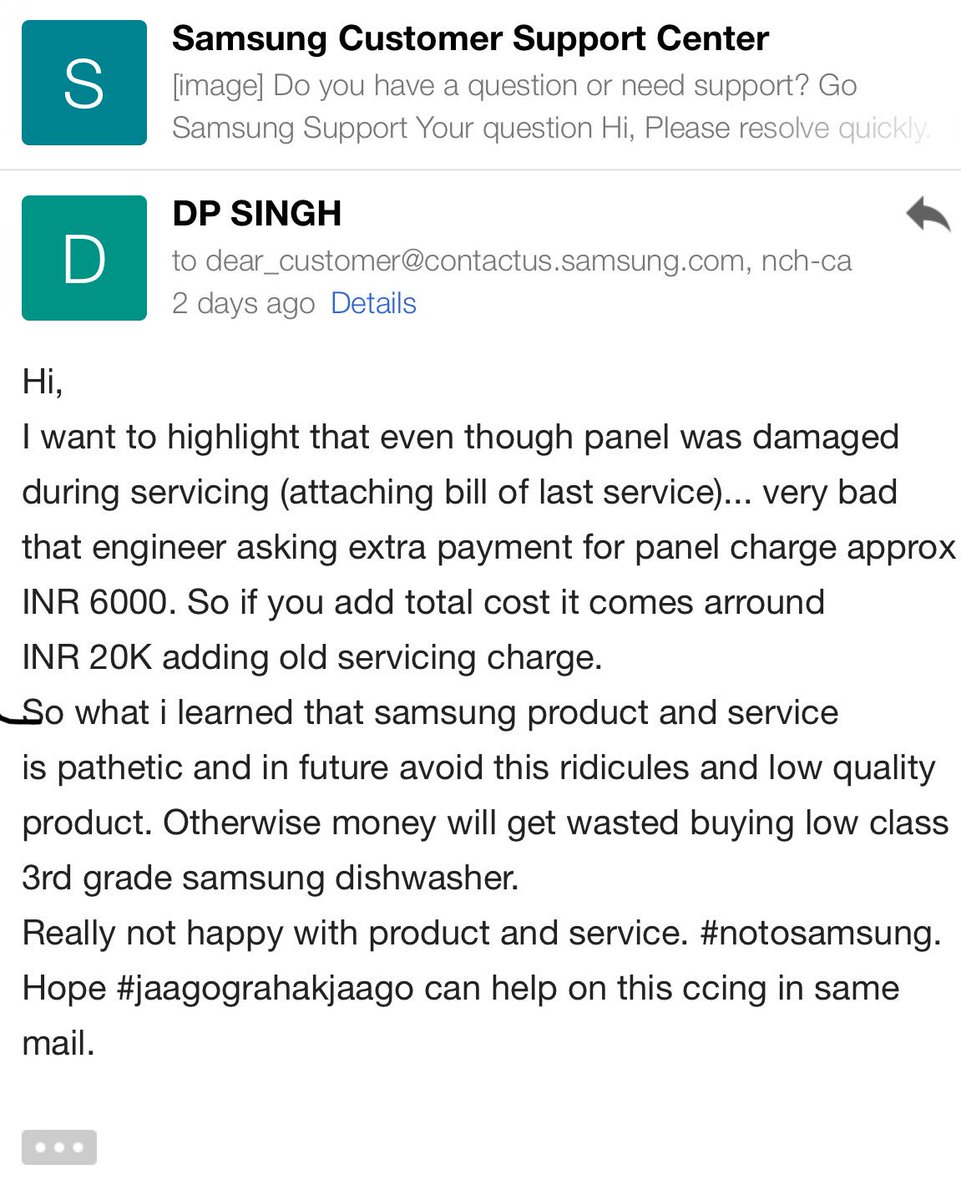 AmodKr's tweet photo. @Samsung_IN @jagograhakjago @Samsung @SamsungService please improve service quality and stop cheating people #notosamsung #dishwasher https://t.co/dmGafEJxuN