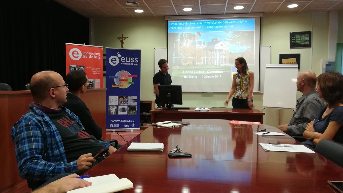 EUSSenginyeria's tweet photo. Avui #DimecresCiencia amb conferència "Estada postdoctoral Universitat Delaware" del professor Carles Luque, i després reunió #GrupRecerca https://t.co/tI511v0Uuc