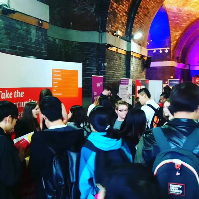 livunicareers's tweet photo. The @pwc_uk stand at our careers fair is very busy #pwc #careers #bfl2017 https://t.co/8ftvkqiCVj