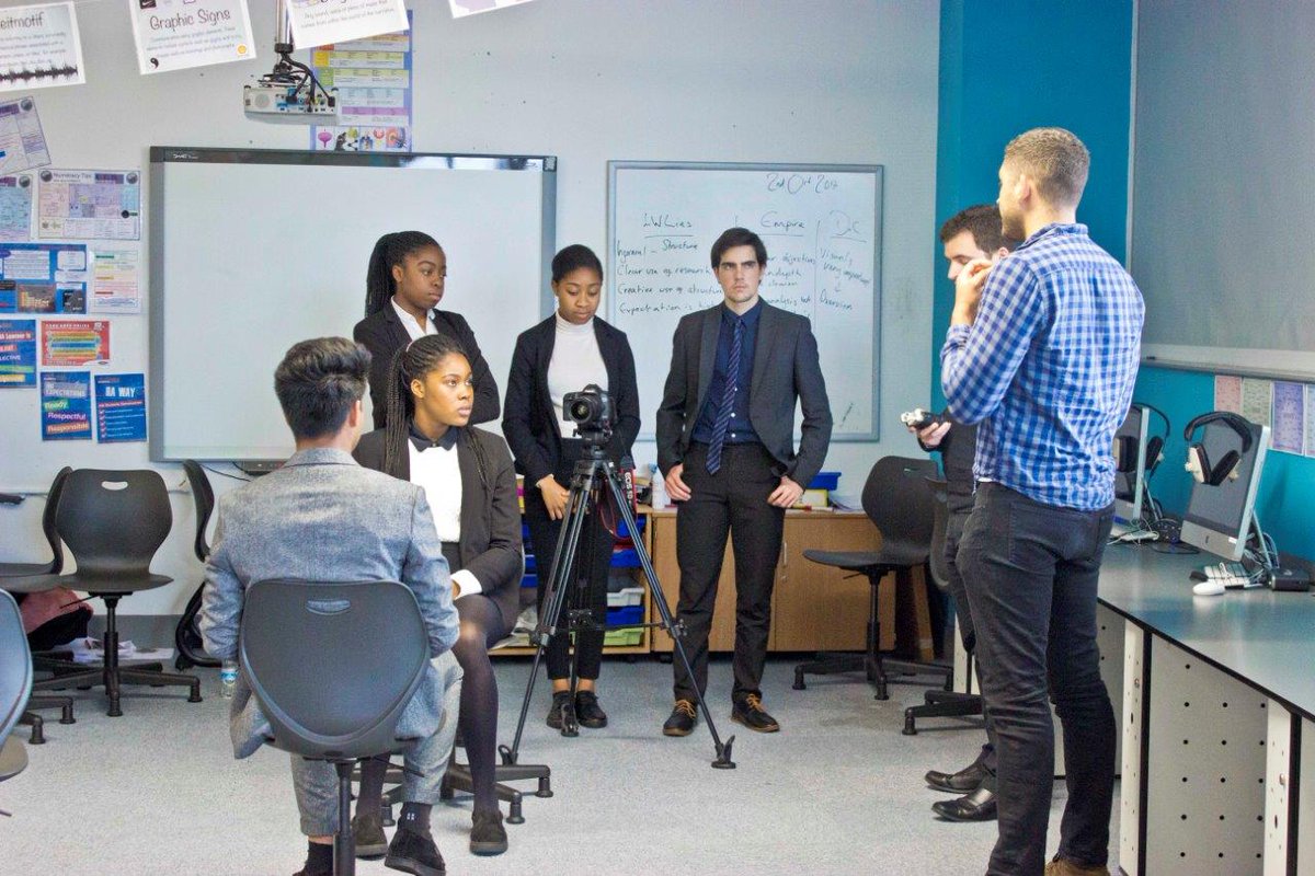 HammersmithAcad's tweet photo. @HA_6thForm Media students took part in a workshop by @OllieWiggins2, freelance producer at Disney &amp; former director for @ITV  &amp; @Channel4. https://t.co/X70vcyqCd6
