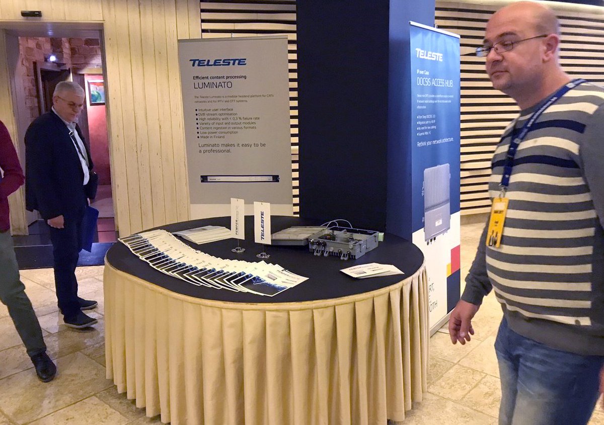 telestecorp's tweet photo. Presenting our #Luminato #headend and DAH #miniCMTS at #UnisDays 2017 in Mostar with Pemper Antene https://t.co/DAYV6bL9PG