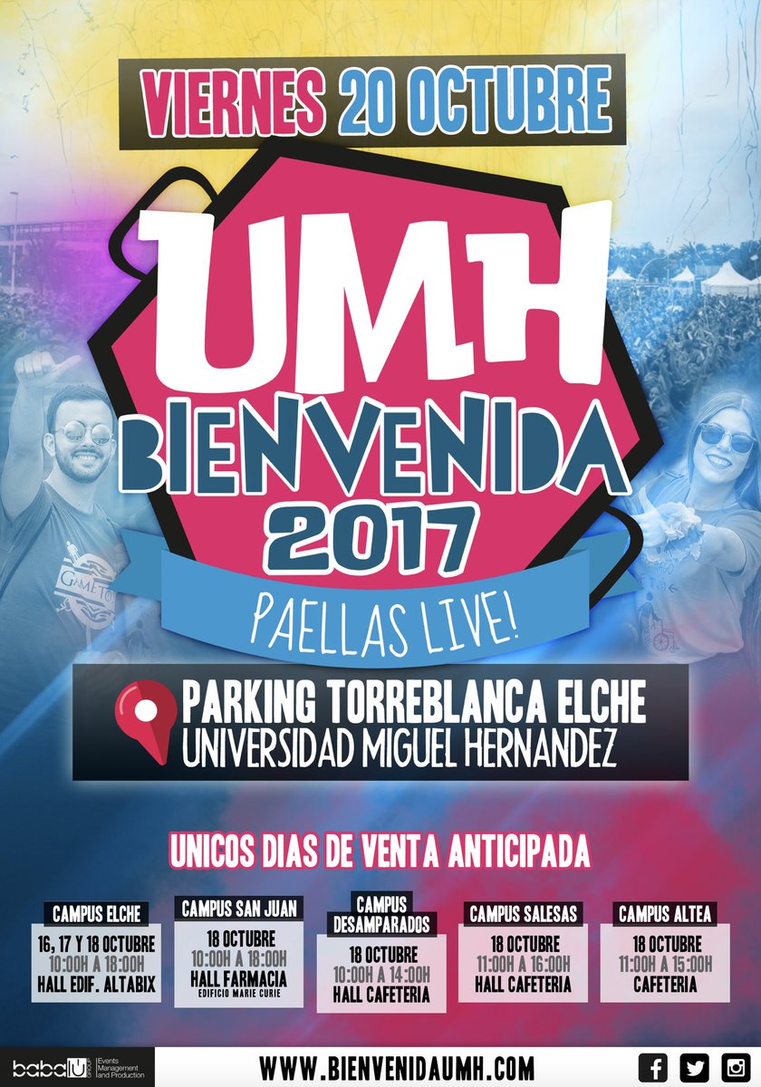 ATENCIÓN! Ya tenemos el OK definitivo para poder vender en el resto de Campus de la UMH. 
Será el miércoles 18 en: