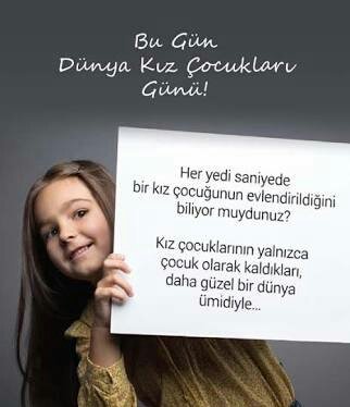 Okuyan, sorgulayan, kendine güvenen bireyler olabilmeleri için kızlarımıza 2 kat özen göstermeliyiz.

#DünyaKızÇocuklarıGünü kutlu olsun 📌