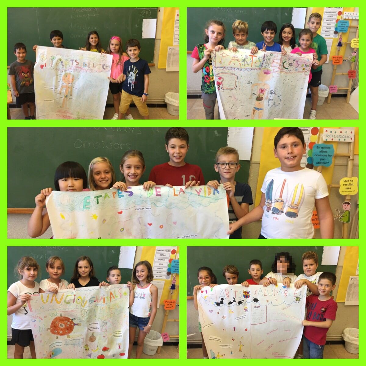 Els de 3r presentem els nostres murals sobre el cos humà. Hem après molt!!!  #creemosenticreamoscontigo <a href="/fet/">fet</a>