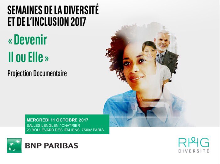 BLeveel's tweet photo. Projection du #documentaire "Devenir Il ou Elle" aujourd'hui dans le cadre des #DIWEEK2017 @BNPParibas @France5tv @MorganeGroupe https://t.co/6sF5swTUXN