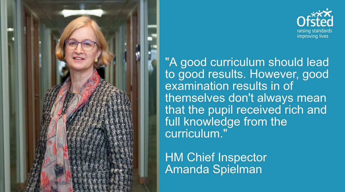 Ofstednews's tweet photo. New curriculum commentary by @amanda_spielman published today https://t.co/Cc2SG3k2Vp