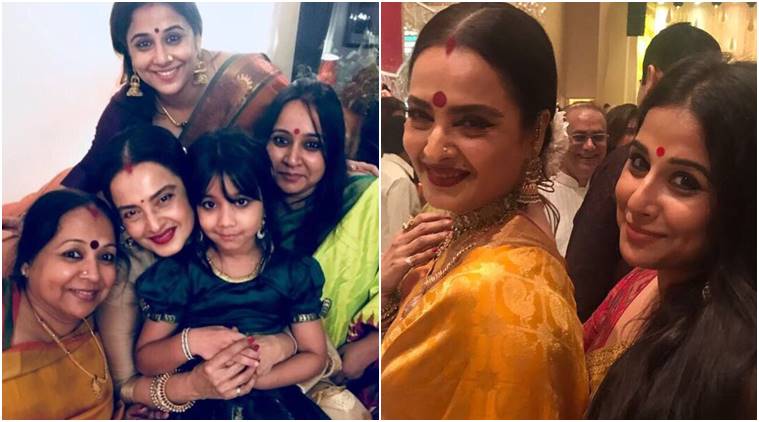 FilmyFamily's tweet photo. Vidya Balan picture perfect moment with #Rekha is the sweetest ...  https://t.co/S9CAKZDlUY  #VidyaBalan  #CelebBirthday https://t.co/ES2Erdmhgp
