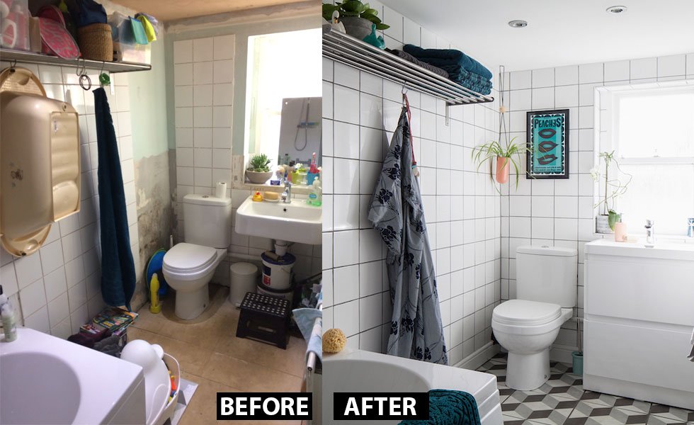 Blogger <a href="/WeLoveHome/">n</a>  explains how she transformed her friend’s bathroom on a tight budget ht.ly/LxYl30fLXxN