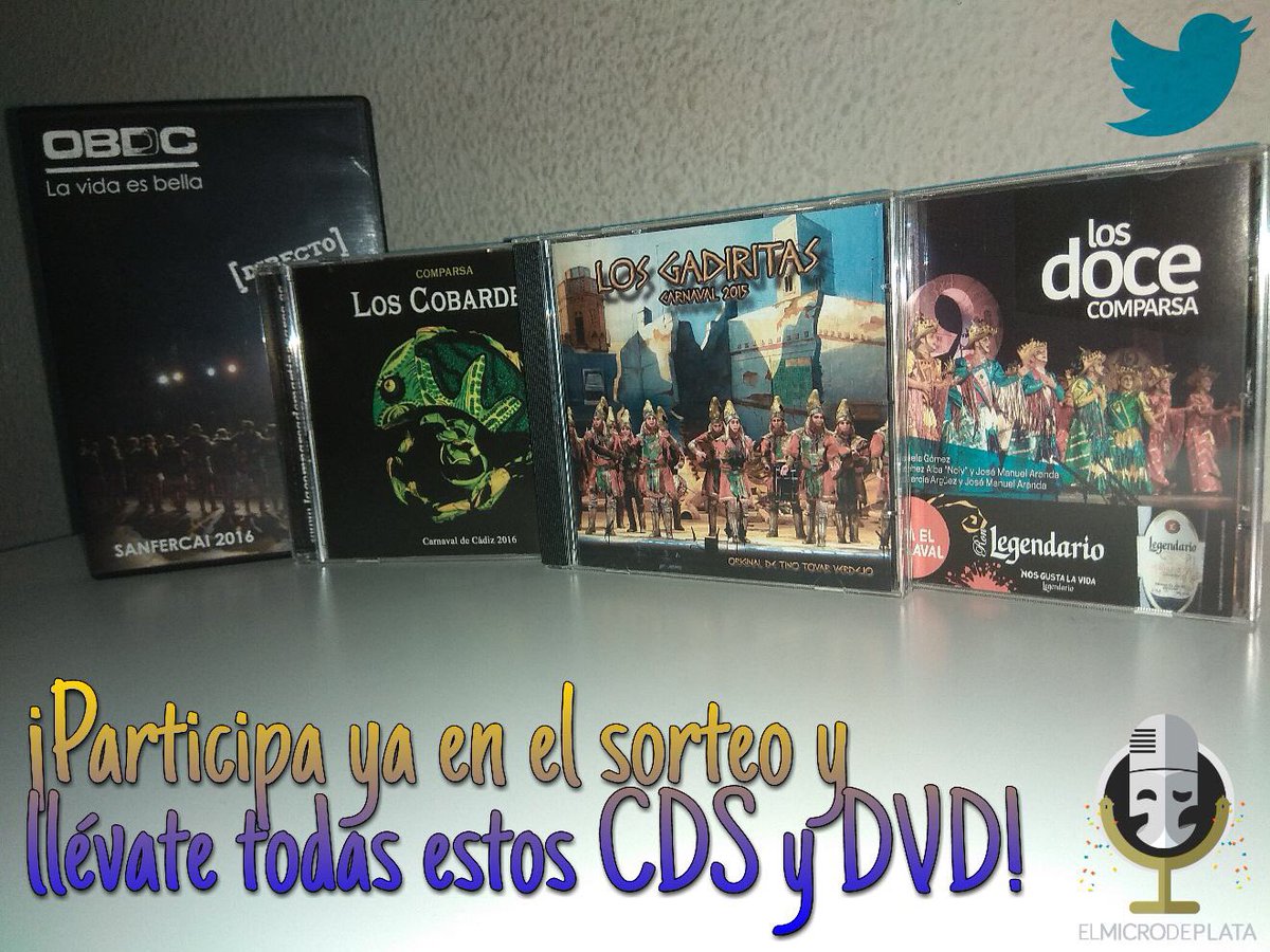 CarnavalCadizTV's tweet photo. SORTEO DE PACK DEL CARNAVAL gracias a @ElMicroDePlata_

Participa:
1. Síguenos @CarnavalCadizTV
2. RT

El 17/10 el ganador/a. Suerte! https://t.co/YNAihxy2cl