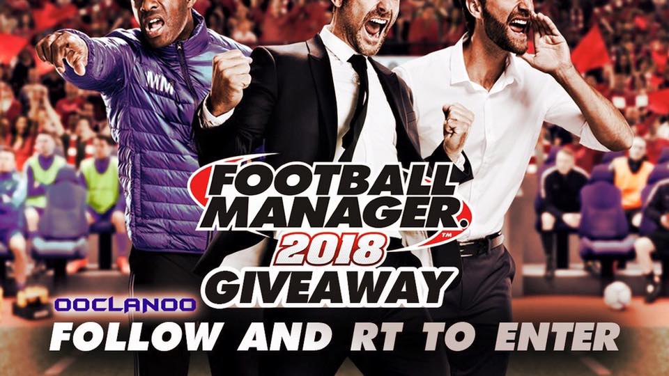 ooCLANoo's tweet photo. Football Manager 2018 GIVEAWAY!!

Simply RT + FOLLOW

Winner will be announced Saturday 21st October 

#FM18 https://t.co/Fo3OV5eMWI