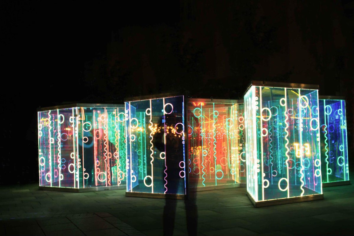 ArroLighting's tweet photo. Heofon Light Maze! #lightnightleeds #artinthedark #collaboration #leedsbid #leedscitycouncil #lighting #art #colour #rainbow https://t.co/0ILFPyGSvG