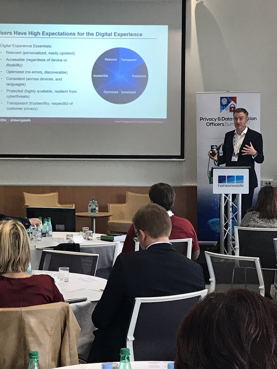 ShrenaHW's tweet photo. Damian Scragg of lead sponsor @evidon discusses the challenges around #gdpr consent at #DPOSummitEU #Evidon https://t.co/QUcRM0ardA