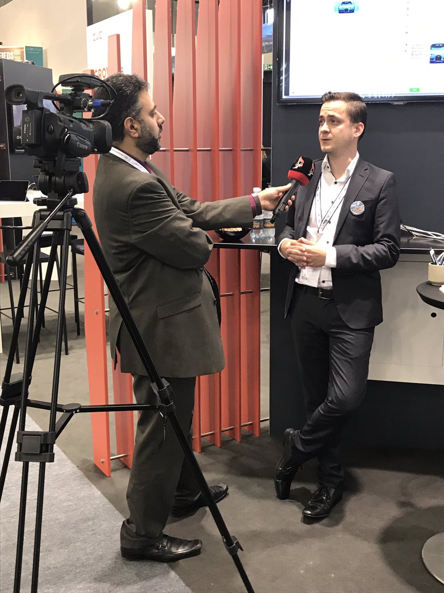 #ifradcxexpo brings the world together. Pre-sales manager Arne Lummerzheim <a href="/CCIeurope/">CCIE</a> being interviewed by Iraqi TV station <a href="/karbala_tv/">قناة كربلاء الفضائية</a>