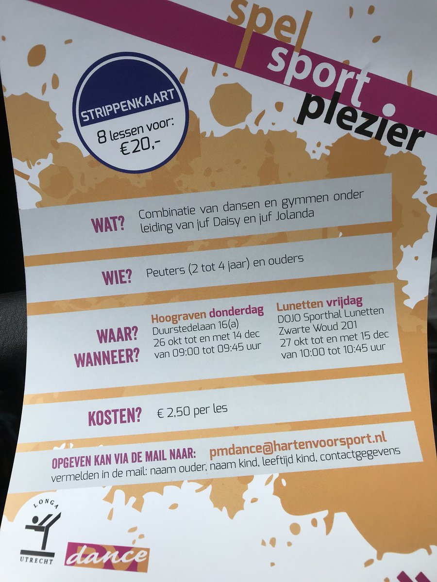 We kunnen nog aanmeldingen gebruiken. Voor spel sport plezier  2 tot 4 jaar