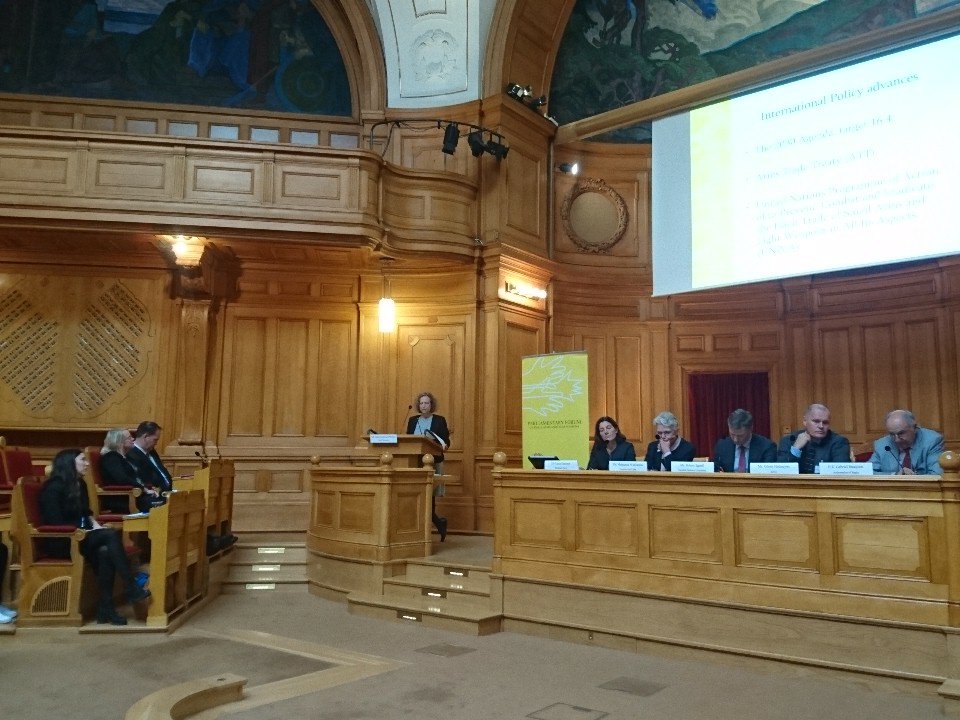 ParlForumSalw's tweet photo. @KarinOlof Sec. Gral. of the Forum, highlights key achievements in 15 years "Important to see the human beings behind the numbers"#PFSALW https://t.co/mLzQNcQgPy