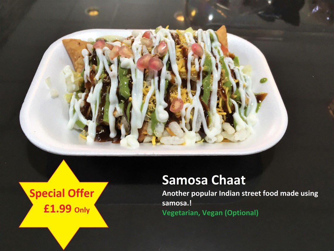 KeralaCoffee's tweet photo. #Samosa #chaat #veg #vegan #streetfood #Leeds @Keralacafeuk #Indian #yummy #food #eastgate https://t.co/1u3xlbGEJR