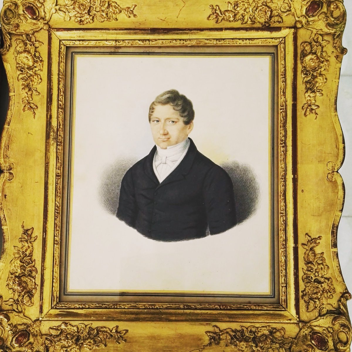 SiobhanvGordon's tweet photo. #Portrait "August #Neidhardt von #Gneisenau", verso bez. #Gouache/#Papier, #Passepartout, hinter #Glas. H: 31 x 26 cm.  Rahmen H: 43 x 38 cm https://t.co/DL0Ek16JZm