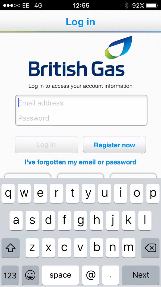 ninacop's tweet photo. @BritishGasHelp Yes can't log in this is the screen https://t.co/gGETU232K9