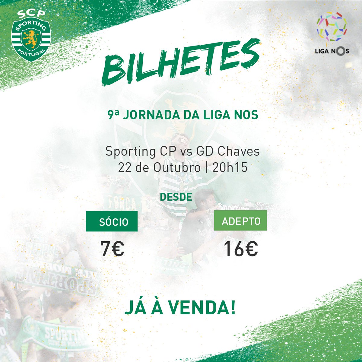 SportingCP's tweet photo. O jogo com o GD Chaves marca o nosso regresso a casa e queremos Alvalade repleto de 🦁! #EuVouLáEstar
Garante a tua presença 👊 https://t.co/f6oMRO9w1E