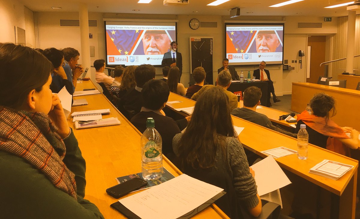 lseideas's tweet photo. Tonight’s IDEAS-Open University #ForgingEurope event is underway with Luc Brunet on Vichy France & the origins of the EU. https://t.co/wsQAVOEKDf