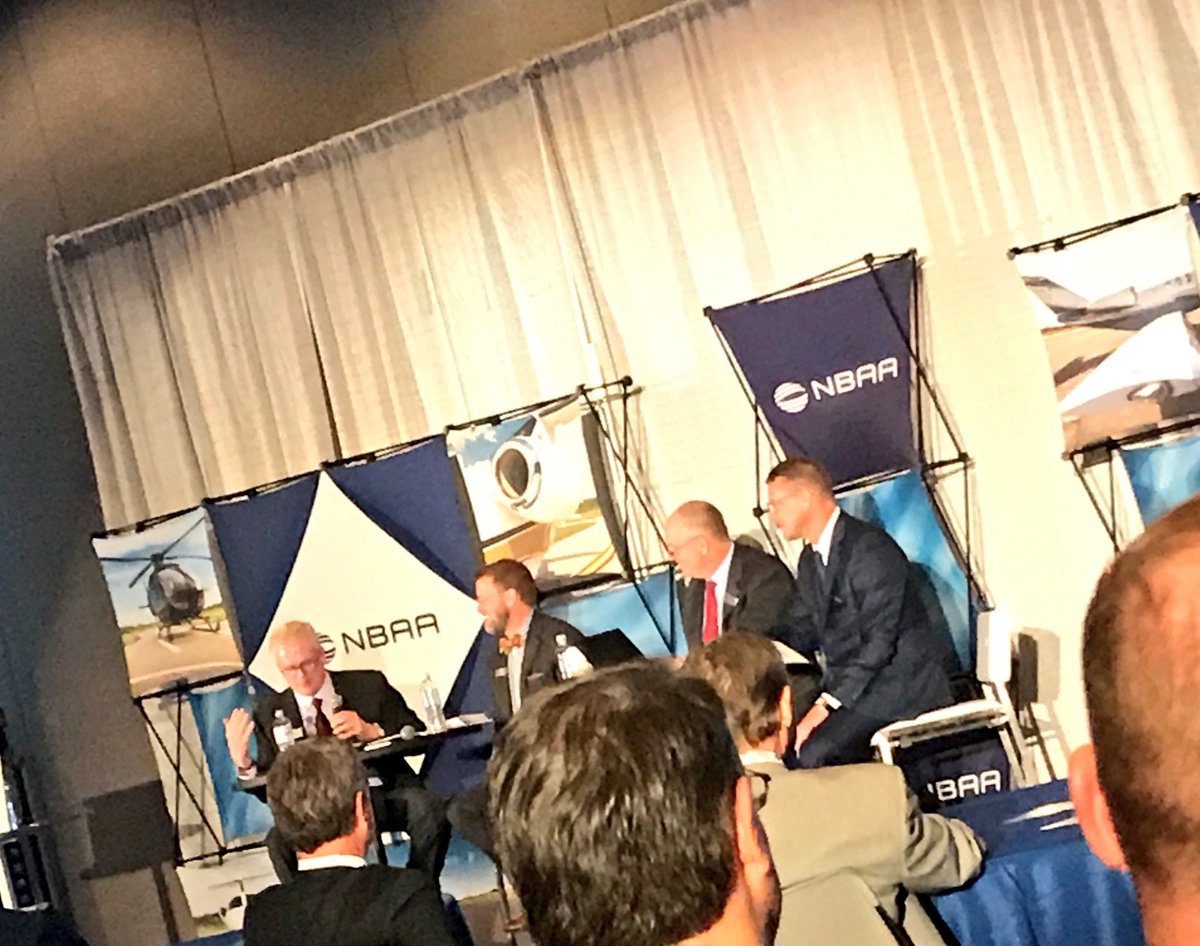 ExclusiveACsale's tweet photo. Fellow #NARA members on panel this morning discussing the 7 pitfalls to avoid when buying a pre owned aircraft #nbaa #bace17. https://t.co/fFDuxf93KK