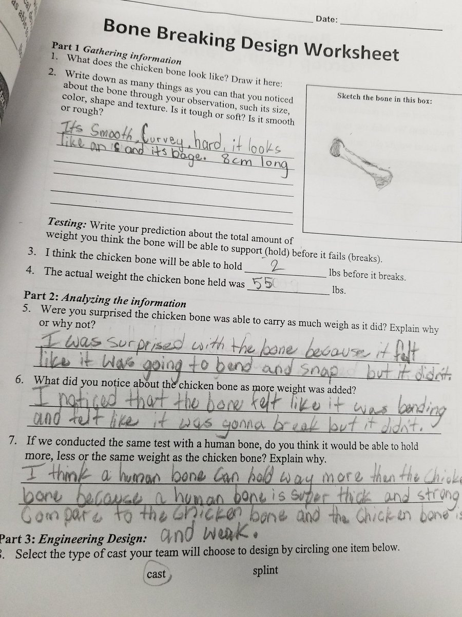 Ms_Castellon's tweet photo. The strength of bones! Working as biomedical engineers to design splints or casts & repair a fractured bone! @FairbankPS @TDSB_STEM #five6 https://t.co/usUKoyxY8V