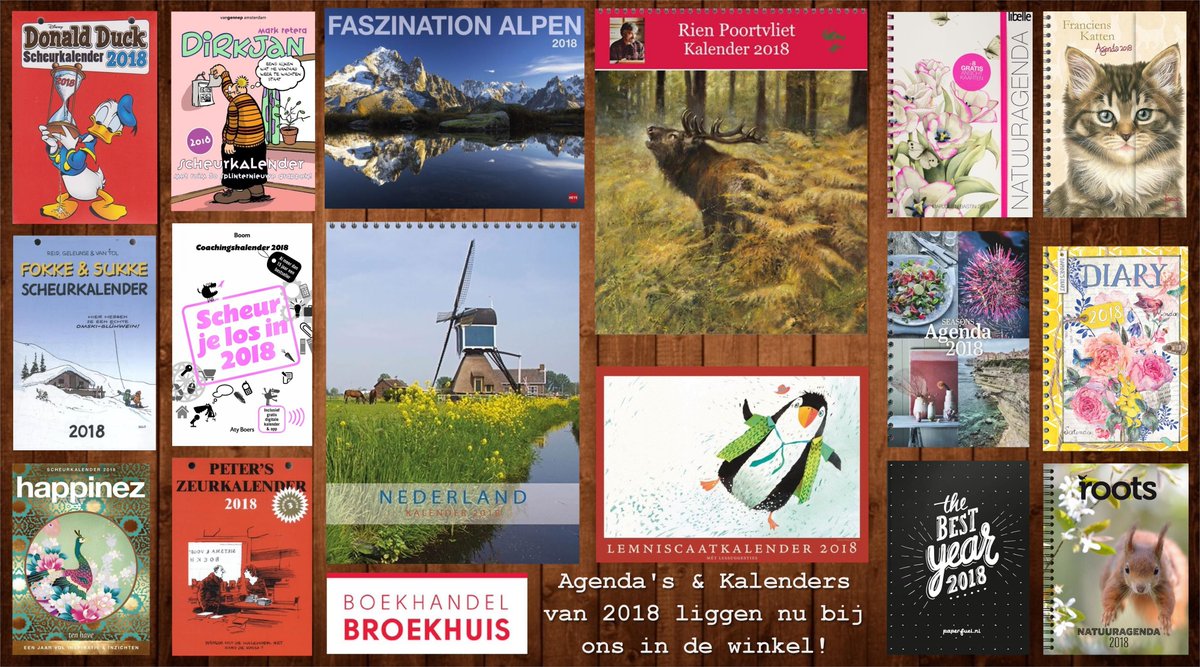 #2018 KOMT ERAAN! 

Ga nu naar Boekhandel Broekhuis voor vele #agenda's, #agendavullingen, #familieplanners, #kalenders en #scheurkalenders.