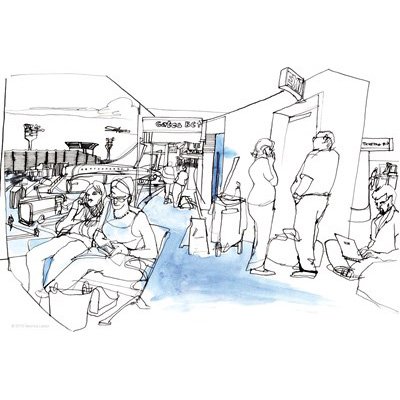 consultant4art's tweet photo. Veronica Lawlor reportage illustrations LaGuardia Airport #illustration #LinewithColor #Transportation #travel https://t.co/gmvgwtuVA8 https://t.co/2hDNsEYgeu
