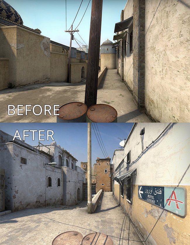 ESLCS's tweet image. Running down mid or up short has never looked this pretty! 

Do you agree? Check out all the changes 👉 counter-strike.net/dust2/