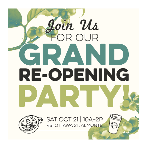 Join us on Saturday, Oct 21 for our Grand "RE"-Opening Party! #613 #ottawaevents #ottawavalley #mississippimills #almonte #freeottawa #free