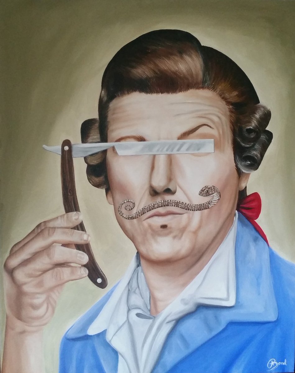 AsingularBond's tweet photo. Deceitful barber 
#painting #portrait #Barberofseville #glyndebourne #opera #deception https://t.co/S8f0oJ1W6S https://t.co/0rQz0GfuD0