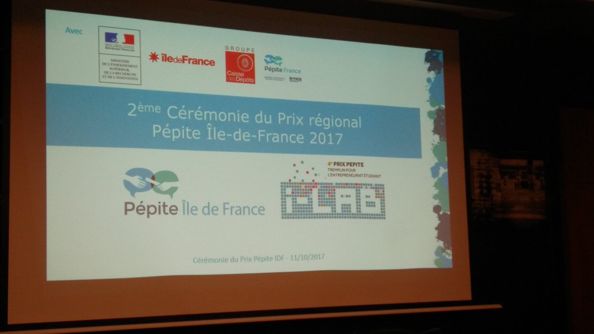 La remise des #PrixPepite 2017 IDF commence ! <a href="/CreaJIDF/">Pepite CréaJ-IDF</a>