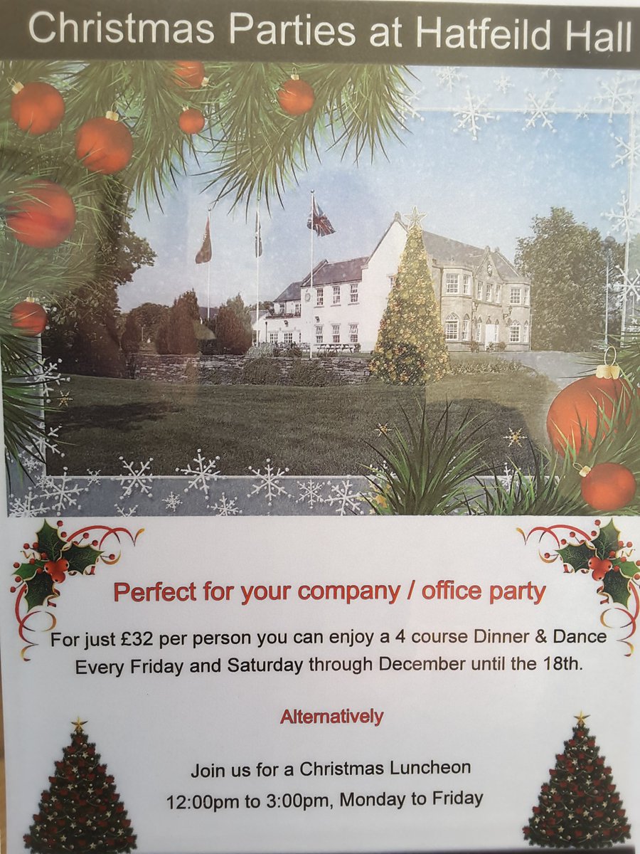 HatfeildHall's tweet photo. Book now for your Office Christmas Party,
#officeparty #christmasparty #Christmas #evolvingwakefield #worldclasswakey https://t.co/rG9WxaYugN