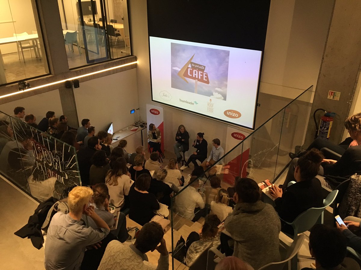 JensMassaert's tweet photo. Full house at #unizo's #inspiratiecafé @teamleader. Very motivational testimonials from @jeroendewit @SabienWindels @juliestampaert https://t.co/gL8UferlTi