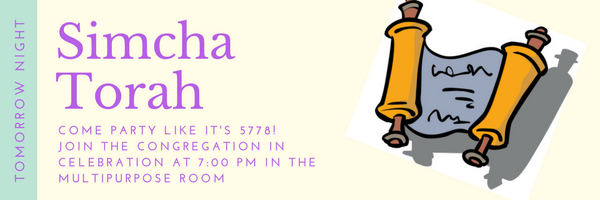 CBT_Richardson's tweet photo. Simcha Torah - Come Party Like it's 5778! https://t.co/9eyphadLCu https://t.co/fs9g3OLHGw