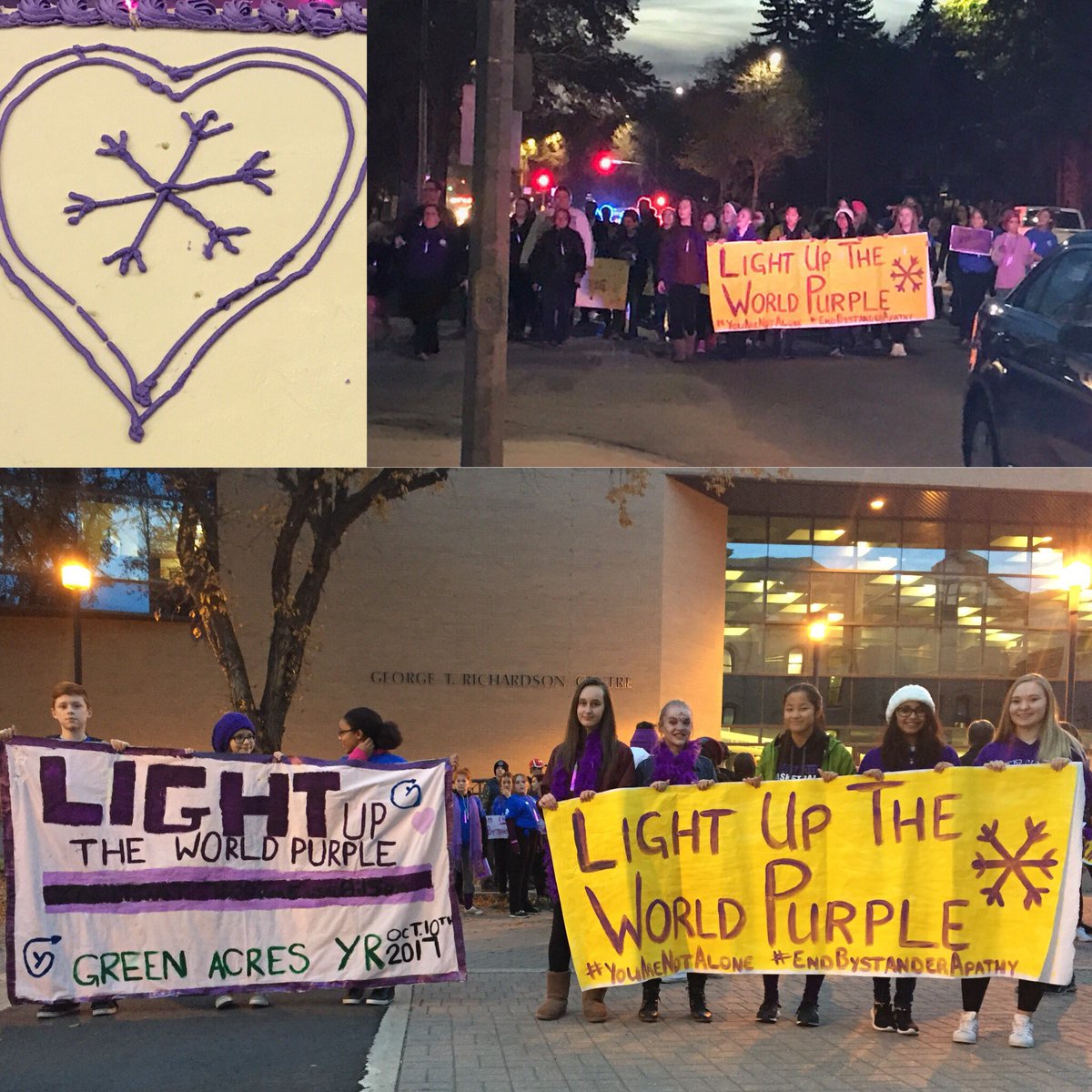 Krystal_Kayne's tweet photo. #LightUpPurple #BdnCommunityGlowWalk To All who joined &amp; supported us last night THANK YOU!! #MakeTodayPositive  #BUStudentLeaders #cadets https://t.co/QC3yLuqRBm