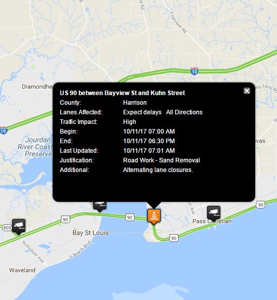 MississippiDOT's tweet photo. Sand removal on US 90 btwn Bayview St & Kuhn St in #HarrisonCo. Expect delays, BOTH directions today. https://t.co/I7n65jBF1P #nateupdates https://t.co/WjVXyozh3C